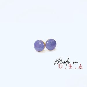 Round Gold Base Earring - Mottled Lilac